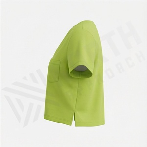 เสื้อยืดครอปท็อปผ้าฝ้ายเนื้อหนาเรียบสำหรับผู้หญิง  รับสกรีนโลโก้ ระบายอากาศได้ดี พรีเมียม เหมาะสำหรับออกกำลังกาย ชุดลำลอง - Product Image 3