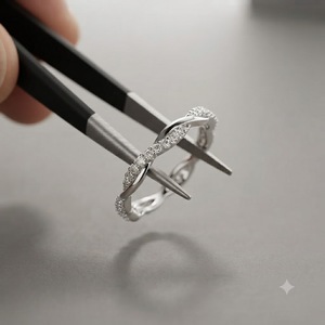 Anillo de Boda de Diamantes Infinitos Trenzados, Oro de 10K, 14K, 18K, Anillo de Diamantes Pavé para Mujer, Fabricante de Joyería Fina Personalizada - Product Image 5