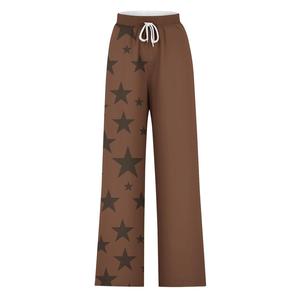 Pantalon décontracté pour femme, coupe large, taille haute, évasé, avec cordon de serrage, élastique, coupe ample, écologique, avec poches, tendance - Product Image 5