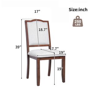 Juego de 4 Sillas de Comedor Modernas Estilo Farmhouse con Respaldo Alto y Tapizado, Asientos Cómodos para Cocina y Dormitorio - Product Image 4