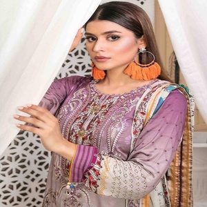 Diba's Beautiful Stylish 3-Piece Salwar Kameez Vestido paquistaní de uso diario de alta calidad para damas Tamaño adulto Tawakkal Volumen - Product Image 3