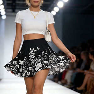 Hot sale on Temu Women's Trendy Floral Print A-line Mini <b>Skirt</b> High Waist Pleated Swing Skater <b>Skirt</b> <b>for</b> <b>Summer</b> Beach Daily Wear - Product Image 4