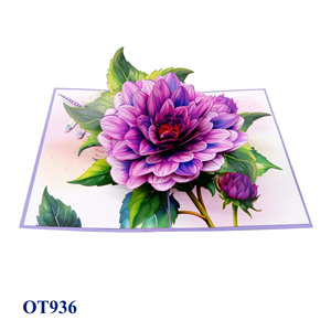 Best Seller Purple Larkspur Flowers 3D Pop-Up Greeting Card Thanksgiving Greeting Card <b>Handmade</b> Custom Logo <b>Paper</b> Crafts - Product Image 4