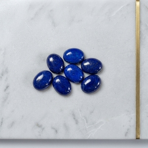 Natural <b>Lapis</b> <b>Lazuli</b> 7x5mm Oval Cabochon AAA Grade Calibrated Loose Gemstone Smooth Flat Back for Fine Jewelry Making Wholesale - Product Image 2