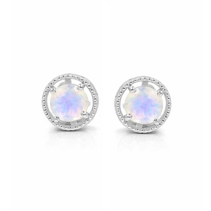 Ishime Jewels 925 Sterling Silver Tanzanite Cabochon Halo Stud <b>Earrings</b> Gold Rhodium Plated Minimalist Wedding Anniversary Party - Product Image 4