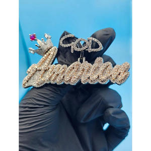 <b>Custom</b> Crown <b>Name</b> <b>Necklace</b> Iced Out Moissanite Diamond Hip Hop Pendant Personalized Bling Chain Luxury Jewelry Gift - Product Image 1