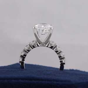 3.00CT Oval Cut Moissanite <b>Ring</b> 925 Silver Pave Band Engagement <b>Ring</b> Elegant Wedding Jewelry Gift for Women - Product Image 5