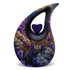 Urnas de Cremación Antiguas Negras en Forma de Lágrima con Corazón para Cenizas Funerarias de Adultos, 200 Pulgadas Cúbicas, Ecológicas y Duraderas - Product Image 6