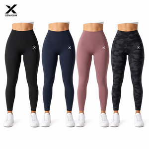 X Sports City Women's Tummy Control <b>Leggings</b> Squat Proof Breathable Soft Touch Solid Color Seamless Four-Way Stretch Pants OEM - Product Image 1