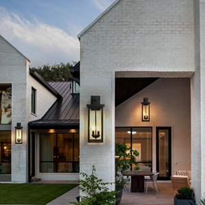 22.0\" <b>Outdoor</b> <b>Wall</b> Lantern 2-<b>Light</b> Design Clear Glass Panels <b>Dusk</b> <b>Dawn</b> <b>Sensor</b> Matte Black Finish Weatherproof <b>Light</b> for Porch - Product Image 1