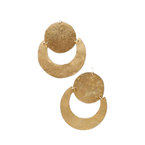 Pendiente de aro de Latón chapado en oro para niña - Product Image 4