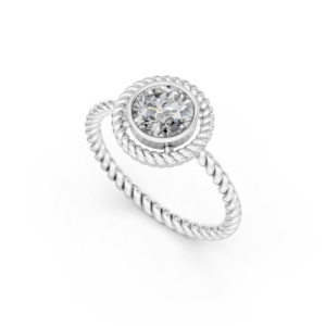 Anillo de Plata 925 con Diamante de Laboratorio para Mujer, Certificado IGI, RJC, ODM, OEM, Fabricante de Joyería Fina Ética, Venta al Por Mayor R101802 - Product Image 1