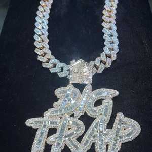 จี้ห้อยคอแบบกำหนดเอง ประดับเพชร VVS มอยส์ซาไนต์ จี้ชื่อย่อ จี้เงินแท้ 925 เครื่องประดับฮิปฮอป จี้ตัวอักษรย่อ - Product Image 6