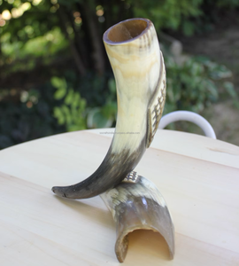 Fabriqué à la main 100% corne de vache naturelle nouvelle corne à boire Viking médiévale Style animal poli pour bière Souvenir boire inde pas cher - Product Image 4
