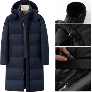 <b>Men's</b> <b>Long</b> Puffer <b>Coat</b> Hooded Winter Jacket Thick Waterproof Warm Overcoat - Product Image 5