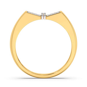 แหวนทองสองสีประดับเพชรทรงสี่เหลี่ยมคู่ - Product Image 2