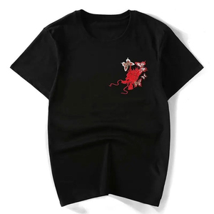 Camiseta de Manga Corta para Hombre, Talla Grande, Corte Holgado, Cuello Redondo, Tejido Popelín, Estampado Digital Personalizado, Mezcla de Algodón y Poliéster - Product Image 1