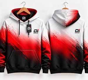 Wholesale Direct OMMIZ INDUSTRY New Design Custom <b>Stitched</b> Black Orange Fade Fashion Sports Pullover Sweatshirt <b>Hoodie</b> - Product Image 5