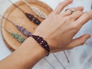 สร้อยข้อมือมาคราเม่ทำมือ หลากสี สำหรับทำเครื่องประดับ ขายส่ง - Product Image 4