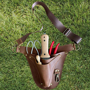 Cinturón de herramientas de floristería de cuero genuino personalizado, profesional, con múltiples bolsillos, soporte para tijeras, correa ajustable, diseño resistente, en venta. - Product Image 3