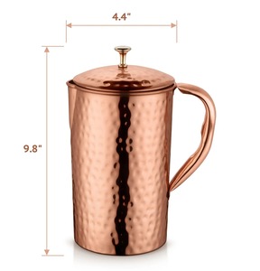 Verre en cuivre pur martelé fait main - Design contemporain - Boîte cadeau portable incluse - Product Image 3