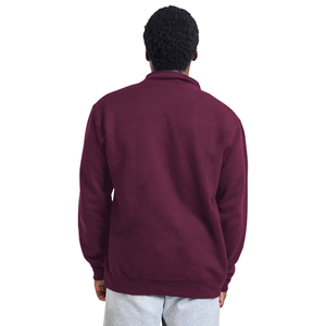 Sudadera con cremallera de 1/4 para adulto, color granate, de forro polar suave, cálida, informal, de manga larga, con capucha y cremallera de cuarto, ropa personalizada al por mayor - Product Image 3
