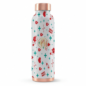 Botella de agua de cobre puro de Metal de 950ml a la moda, a prueba de fugas, duradera, ayurvédica, beneficios para la salud, Impresión de esmalte portátil - Product Image 2