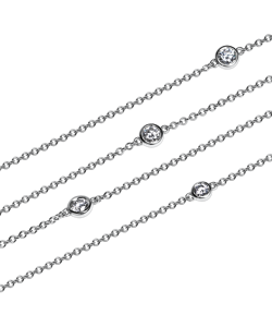 Collar con incrustaciones de diamantes redondos cultivados en laboratorio de 2.25 quilates en oro amarillo, oro rosa de 9K y 18K y platino - Product Image 2