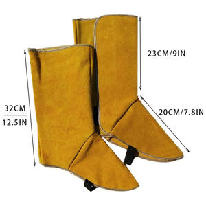 High Quality Leather Industrial Safety <b>Flame</b> Proof Cow Custom Design Leather Welding Shoe Protectors Heavy Duty Welder for Men - Product Image 2