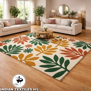 Alfombras de Lana Hechas a Mano con Diseño Vintage a Precio de Mayoreo, Alfombra Hecha a Mano para Sala de Estar, Textiles Indios H/L - Product Image 1