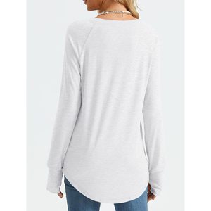 2025 camisetas informales de cuello redondo XS para mujer, camisetas de manga larga a la moda de otoño, trajes ligeros Y2K de corte holgado, estilo deportivo - Product Image 1