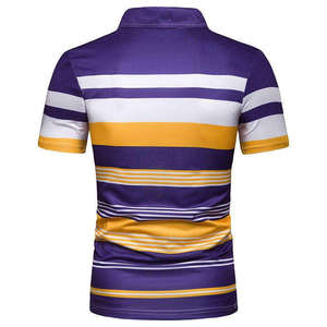 Customized Summer Lapel Solid Color <b>Polo</b> T-<b>Shirt</b> Customization Cotton Polyester Comfortable <b>Striped</b> Design <b>Polo</b> <b>Shirt</b> for Men - Product Image 2