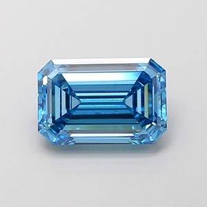 Diamant de laboratoire de 1,84 carat, taille émeraude, bleu vif fantaisie, clarté VS2, polissage excellent, pierre précieuse CVD de qualité supérieure, bijou de luxe - Product Image 1
