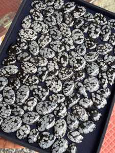 MAHNAJ GEMS Wholesale Natural Snowflake Obsidian Loose Gemstones AAA Grade Polished Cabochon Beads for DIY Jewelry - Product Image 6