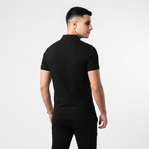 Chemises polo homme manches courtes haute qualité, logo personnalisé, t-shirt polo homme couleur noire unie pour homme - Product Image 6