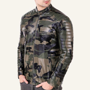 Veste d'hiver pour homme en cuir véritable et toile, col montant, imperméable, respirante, coupe-vent, écologique, séchage rapide, fabriquée au Pakistan - Product Image 3