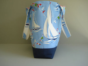 Women's Blue <b>Canvas</b> <b>Tote</b> Bag with Two Open Straps Water Resistant for Shopping & Travel - Product Image 6