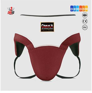 OMIKA INTERNATIONAL Protège-entrejambe de boxe professionnel unisexe - Protection en cuir résistant aux chocs pour MMA, mousse haute densité, logo personnalisé - Product Image 1