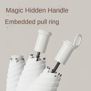 50% Fold Gradient <b>Pull</b> Ring Mini Umbrella Black Glue Sunscreen Rain Dual-Purpose Advertising Ultra <b>Light</b> Portable Female Factory - Product Image 5