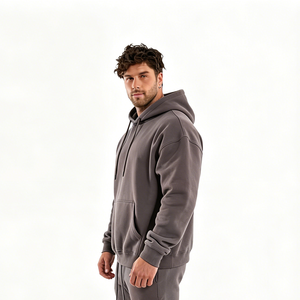 Sudadera con capucha unisex de felpa 100% algodón, personalizada con pedrería, corte holgado, con bolsillos, antiencogimiento, transpirable, con cremallera, 550 gramos - Product Image 6