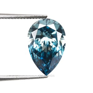 Diamants de laboratoire cultivés éthiques tendance, bleu fantaisie, 1,45 ct, taille poire, HPHT CVD, E VVS VS IGI, pour bijoux en vrac - Product Image 1