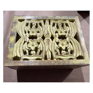 Venta Exclusiva de Caja Rectangular de Madera de Mango de Buena Calidad para Uso en la Cocina, Caja de Almacenamiento de Madera Tallada a Mano en Venta - Product Image 1