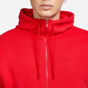 Sweat-shirt en molleton à capuche avec fermeture éclair rouge pour homme, coupe classique, décontracté, en coton, pour l'automne - Product Image 3