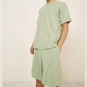 Nouveauté Été 2026 – Ensembles Décontractés Homme 2 Pièces : T-shirt à Épaules Tombantes Manches Courtes et Short à Cordon 100% Coton – Vente en Gros - Product Image 5