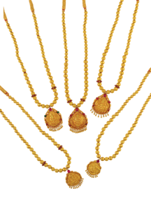 22k Solid Gold Long Necklace <b>Indian</b> Traditional Rani Haar Bridal Wedding <b>Jewelry</b> Necklace <b>Set</b> With Pendant - Product Image 2