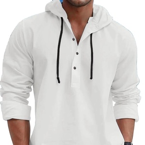 เสื้อมีฮู้ดสำหรับผู้ชาย, เสื้อมีฮู้ดแบบติดกระดุมมีฮู้ดผ้าคอตตอนประดับมุกใหม่2025ฤดูใบไม้ร่วง - Product Image 1