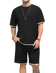 Ensemble décontracté d'été 2 pièces en gros : T-shirt à manches courtes en coton pour femme et short d'été pour homme – Unisexe - Product Image 1
