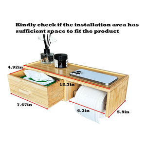 Porte-papier toilette en <span class=keywords><strong>bambou</strong></span> de qualité supérieure avec étagère supérieure multi-usages - Product Image 4