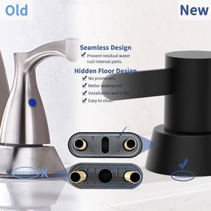 Rubinetto per Bagno RV Nero Opaco a 2 Maniglie, Miscelatore a 3 Fori con Scarico a Scomparsa (Tubo Escluso) - Product Image 5