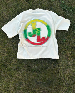 Streetwear unisexe 230 GSM 250 GSM surdimensionné Boxy blanc 100% coton graphique personnalisé imprimé t-shirts - Product Image 2